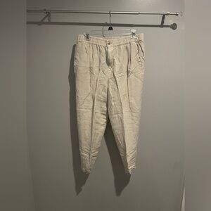 Madewell Womens Linen/Viscose Blend Straight Leg Synched Waist Pants Size M